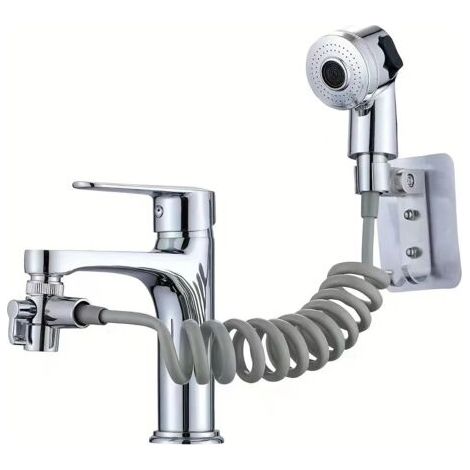 QORVA-Douche universelle pour lavabo, installation facile avec bioadhésif, compacte et pratique. (1/4)