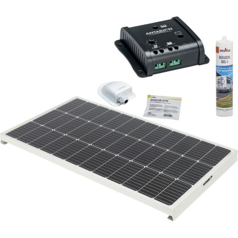 PACK ANTARION Panneau solaire Monocristallin 140W + Régulateur PWM 10A + Kit de pose Camping-car