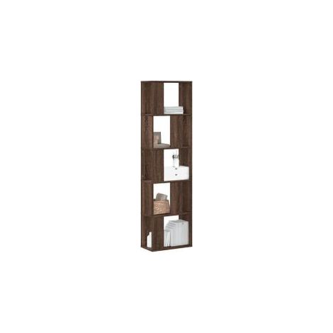 Bibliothèque 5 niveaux chêne marron bois ingénierie (1/5)