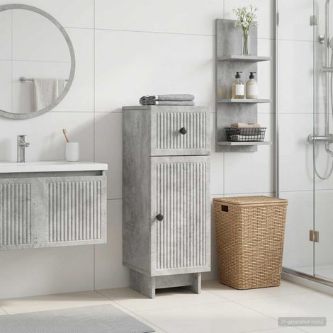 vidaXL Mobiletto da Bagno EDE Grigio Cemento 30 x 31 x 80 cm