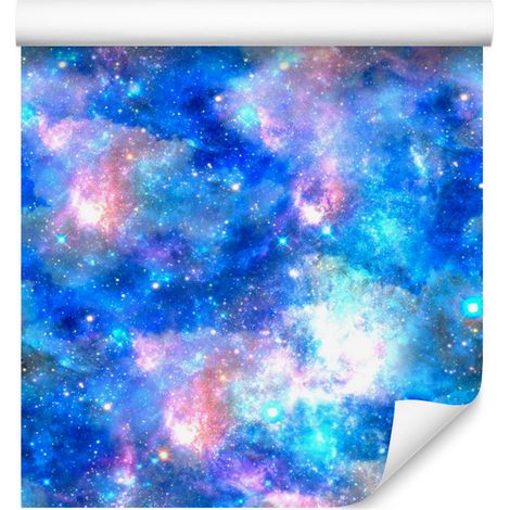 Papel pintado con estampado de nieblas cósmicas de colores para salón y dormitorio, 50x1000 cm. (1/5)