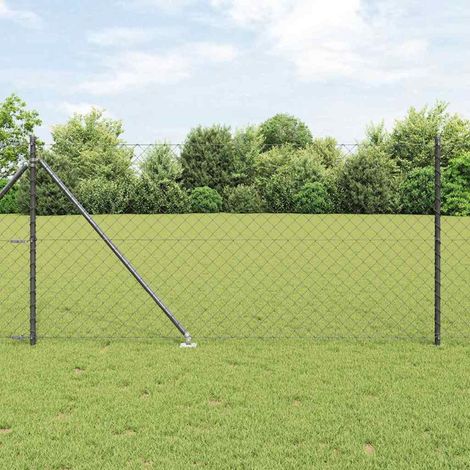 Zaunpfosten Grau 25 x 1 m (60 x 60 mm Maschen) Stahl