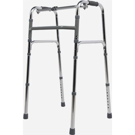 Sanitec Andador Plegable, Fijo y Recíproco - Andador Plegable con Estructura de Aluminio Ligero Regulable en Altura