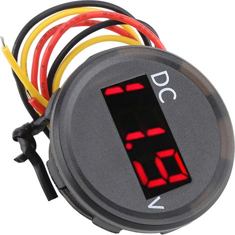 Voltmètre étanche modifié 0-100V, universel pour voitures, bateaux et motos, indice d'étanchéité IP67, avec câblage. (1/5)