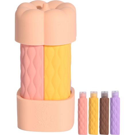 Lot de 4 flacons de voyage pour shampoing,contenants de voyage pour produits de toilette,flacons souples,rechargeables,Rose
