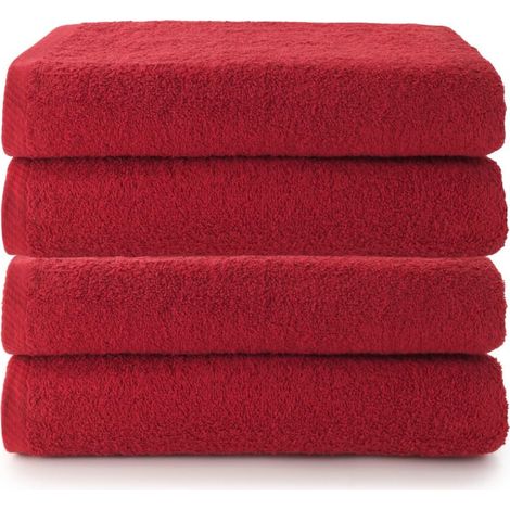 Lot de 4 Serviette de Bain Grande Taille 100% Coton Drap de Douche 70 x 140cm 400g Douces, Absorbantes et Résistantes Ensemble Idéal pour Une Salle de Bain Moderne (1/5)