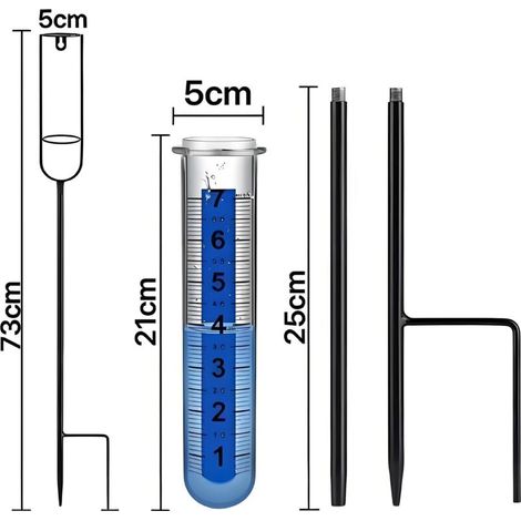 Pluviomètre d'extérieur, instrument de mesure de la pluie de haute précision, fabriqué en plastique transparent épaissi antigel. (1/3)