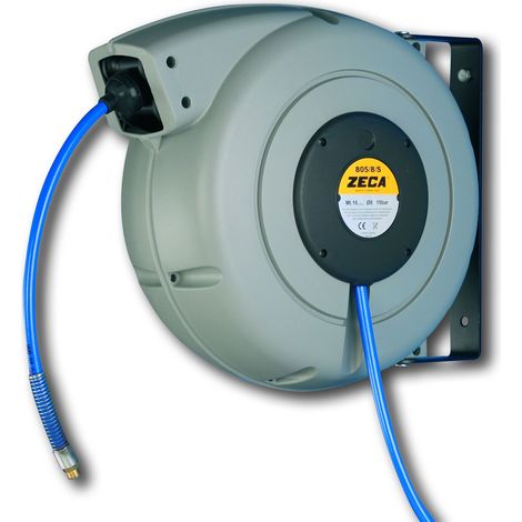 Enrouleur air et eau 15 m Ø 1/4 15 bars Tech avec enroulement automatique et support mural pivotant Zeca 805/8/S (1/2)