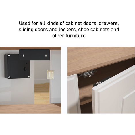 Serrure de cabinet invisible, NFC, sécurisée et polyvalente pour portes coulissantes, armoires et commodes (1/5)