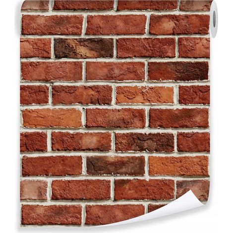 Papier peint brique 3D effet pierre déco murale style loft – rouleau 0,5 x 10 m intissé Wallarena