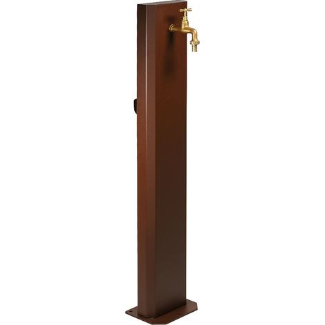 Fontana da Giardino Design a Colonna Ovale Rubinetto in Ottone Senza Base Corten (1/5)