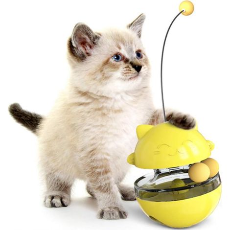 Accessori per animali domestici - Giocattolo interattivo per gatti - Palla per cibo che perde - Con bacchetta per stuzzicare - Alimentazione lenta - Divertente giocattolo per gatti e gattini - Gioco i (1/5)