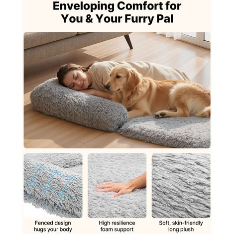 Lit pour Chien Humain 181x111x22 cm Panier Géant pour Chien en (1/5)