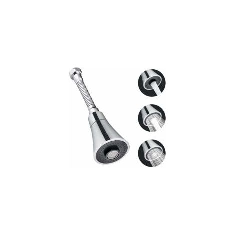 Rubinetto da cucina Crezuo in acciaio inox + ABS, 19 cm, con doccetta girevole a 360°, filtro per il risparmio idrico, sistema anti-schizzo e 3 modalità di getto per cucina e bagno. (1/4)