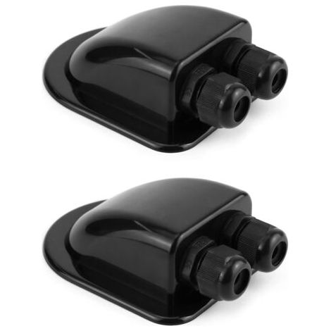 2PCS Passe-Toit IP68 Presse-étoupe Solaire étanche boîtier d'entrée de câble Double résistant aux intempéries, Caravane et Bateau Passe câble en ABS, le noir (1/5)