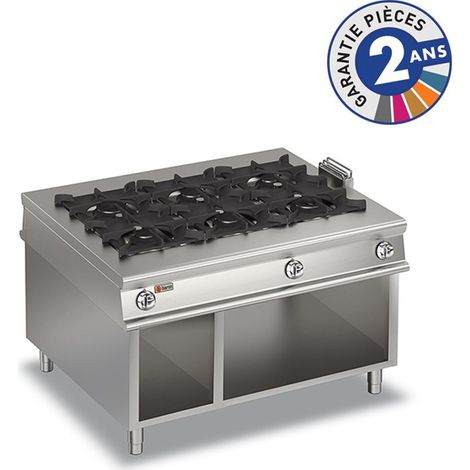 Fourneau à Gaz - 6 feux vifs - 38,4 kW - Baron