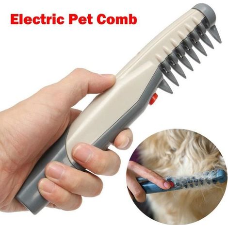 Peigne de toilettage électrique - CLLL0062 - Gris - Pour chiens et chats - Dents de sécurité - 23x5x2cm (1/4)