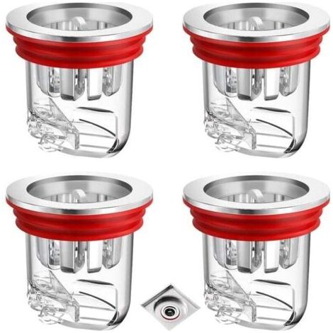 4 Pièces Clapet Anti Odeur, Transparent Anti-Odeur Drain de Sol Douche pour Machine à Laver, Trous de Drainage, Salles de Bains et Cuisines (1/4)