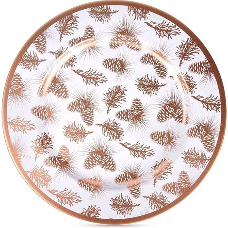 Copper charger plate 33 cm round decorative mat 235492380 (1/5)