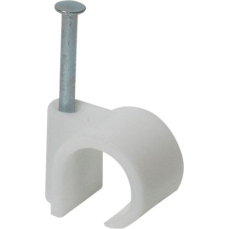 Range Fixation électrique Clips Serre Cavalier Cable 700424 Lot de 50 Attaches Fils Diamètres 12 à 16 mm sous Boite avec Accroche Blanc