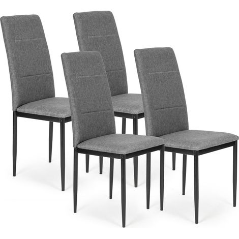 Set mit 4 esszimmer und wohnzimmerstuhlen - grau