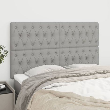 Tête de lit Gris clair 160 x 7 x 118/128 cm Tissu (1/5)