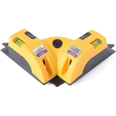 – Niveau laser carré 90° – Projection de lignes horizontales et verticales – 2 ventouses – Précision ±1 mm/3 m – Pour carrelage et décoration (1/5)