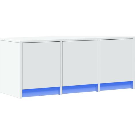 Porta TV multimediale scaffale per televisione televisione buffet sala da pranzo soggiorno camera da letto con LED 97 x 34 x 40 cm derivati del legno bianco 020026457