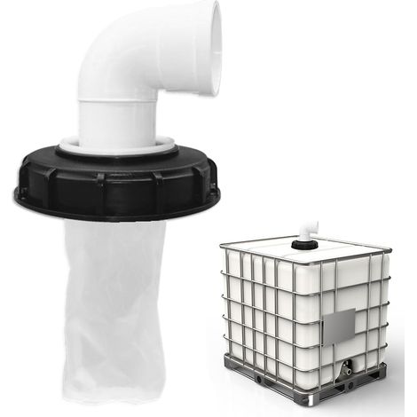 Filtre Couvercle IBC 90° 150mm/165mm avec Filtre Intégré en Nylon Lavable - Couvercle de Réservoir pour Réservoir d'eau de Pluie1000 litres, Accessoires Cuve IBC (1/4)