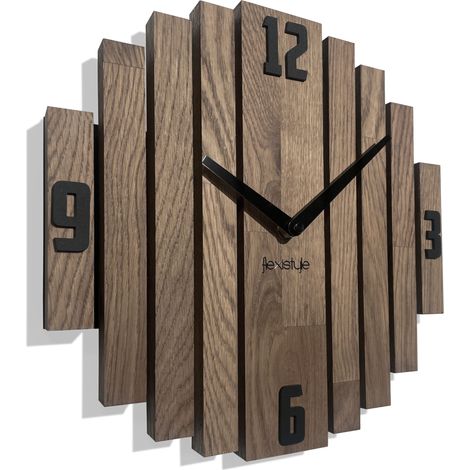 Reloj de pared de madera Symmetria 30cm marrón (1/5)