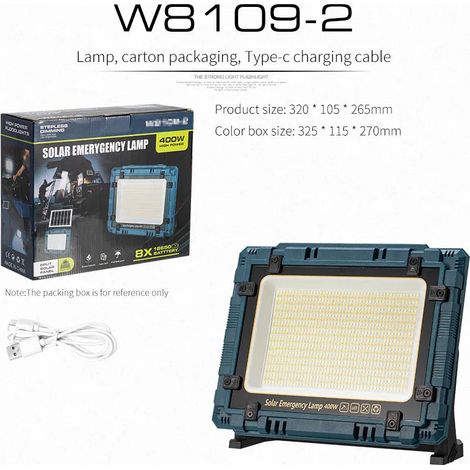 Projecteur solaire LED - Haute luminosité - Projecteur extérieur - Rechargeable - Camping (1/5)