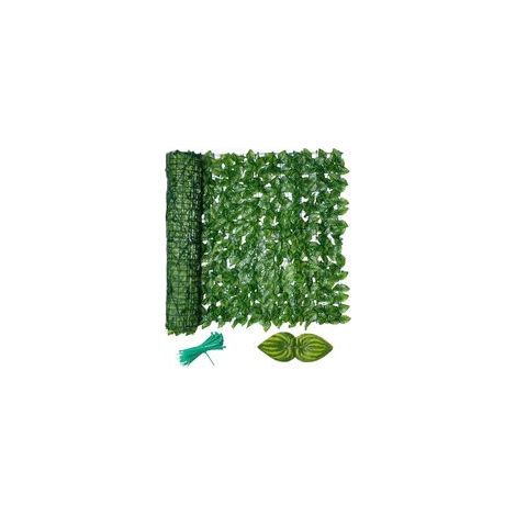 Clôture de jardin 3 x 0,5 m treillis de lierre artificiel feuilles clôture de confidentialité panneaux pour plantes, balcon, extérieur, haie artificielle de feuilles de lierre