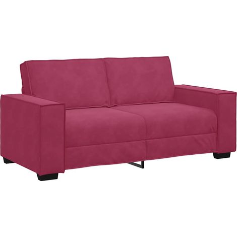 vidaXL Divano a 2 Posti Rosso Vino 140 cm in Velluto (1/5)