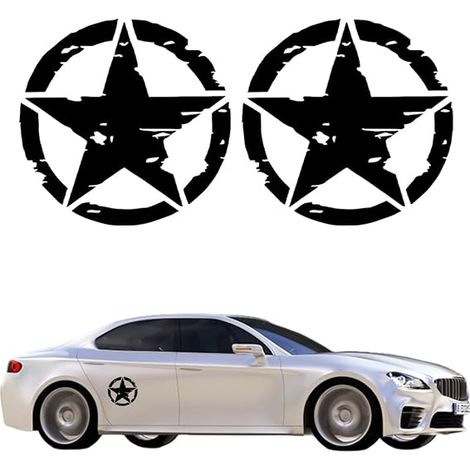 Off Road Military Star Stickers Car Decoration Star Stickers 15 cm Black (1/5)