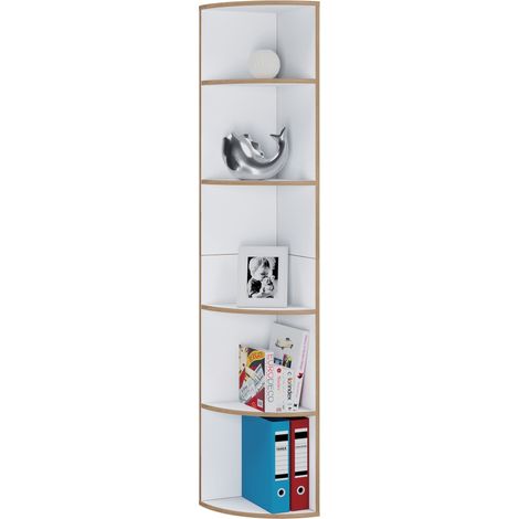Estante de madera estante de esquina Salia 5 compartimentos 183x33x33 - VCM