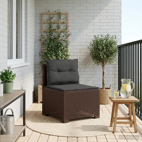 vidaXL Sillón Individual de Jardín con Cojines Apariencia de Ratan PP (1/5)