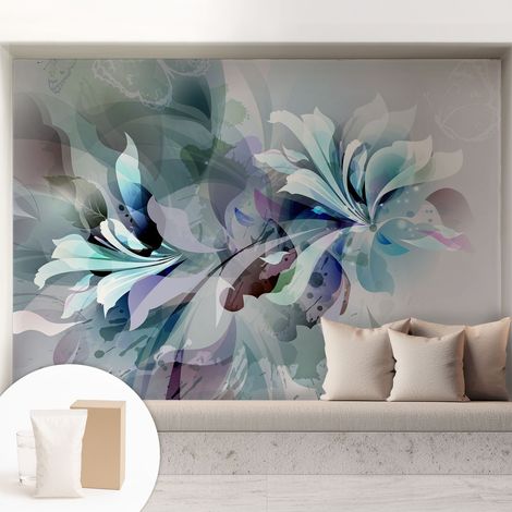 Fototapete Vliestapete mit Kleber - modern Wohnzimmer - Wanddekoration - einfach anzubringen Blumenabstraktion 208x146 cm (1/5)