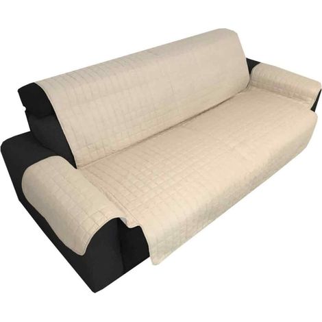 Couverture Canapé - 55 cm - Anti-Tache - Matelassée - Crème - 1 Place (1/5)
