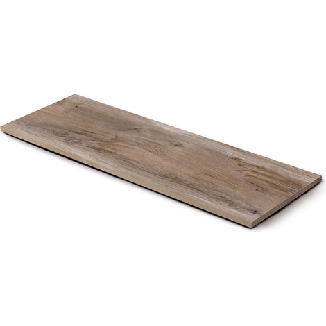Pas japonais Rectangle Grès cérame effet Bois Marron Legno 120x40x2 cm (à l'unité) - RO'MA NATURE