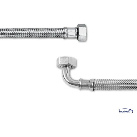 macchina caffe'  Tubo carico acqua trecciato inox  1000 mm epdm  curvo  3/8 FF