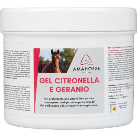 AMAHORSE GEL CITRONELLA E GERANIO (500 gr) REPELLENTE MOSCHE CAVALLO (1/3)