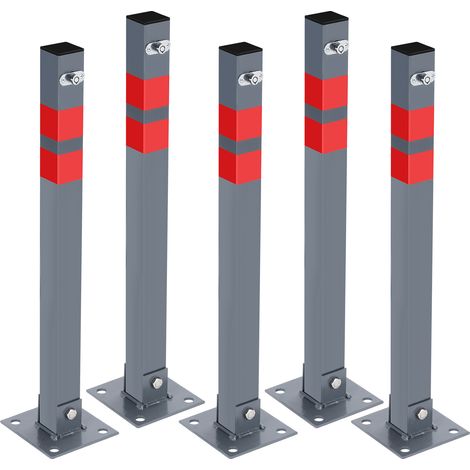 Barrière de parking 5 Set Barrière de parking Poteau de délimitation Avec 15 Clés Poteau Poteau Parking Barrière Parking Barrière Verrouillable Barrière de Parking Poteau de barrage (1/8)