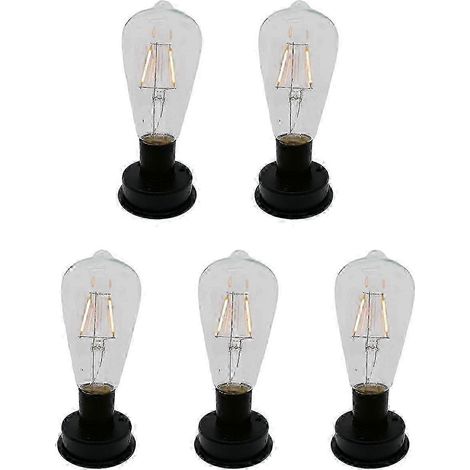 Lot de 5 ampoules solaires LED à filament de tungstène 2800K avec détecteurs de lumière automatiques pour clôture (1/5)