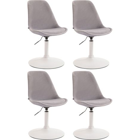 Set di 4 sedie da pranzo Maverick Velvet grigio bianco