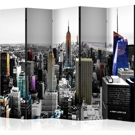 Paravent 5 Volets "Iridescent Skyscrapers" 172x225cm (1/2)