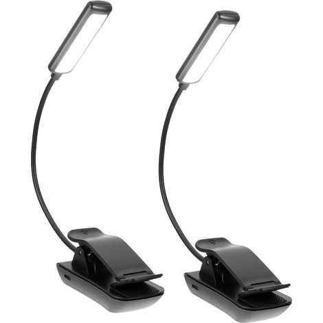 Sewroro Lampe de Lecture Rechargeable Noire à Clipser, Design (1/5)