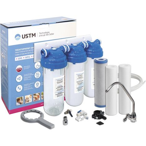 KIT DE FILTRACIÓN BAJO FREGADERO DE TRES ETAPAS AQUA FS3 EMI USTM (1/2)
