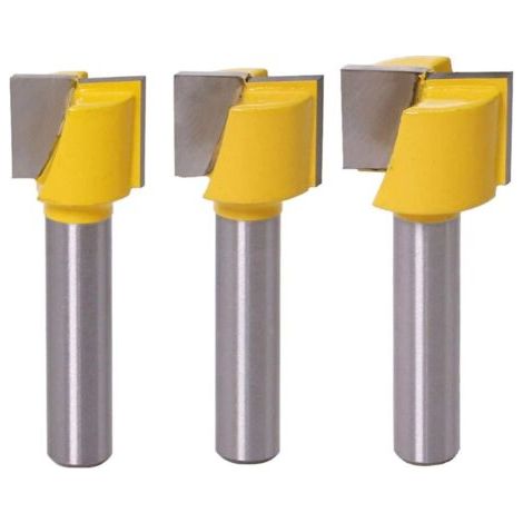 Sollbry 3 Pièces Mèches de Nettoyage de 8 mm, Bottom Cleaning Dado Router Bit De Lame Carbure Fraise à Bois 16/18/20mm Diamètre de La Lame (1/5)