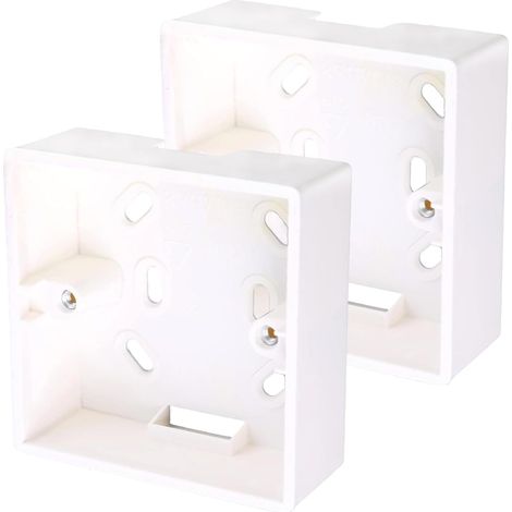 Lot de 2 Boîte Encastrable Murale Carrée, Boîtiers de Montage en Surface Profondeur 32mm, Boîte de Montage pour Prise Ethernet, Panneau Mural Single Gang, Blanc, 86x86mm (1/5)