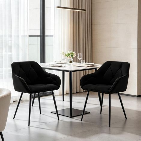 Chaises rembourrées confortables, ensemble de chaises modernes avec dossier ergonomique, chaises de salle à manger polyvalentes (vendues uniquement avec 2 chaises de salle à manger) (1/5)